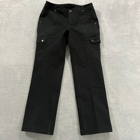 Duluth Pants Womens 10x31 Fleece Lined‎ Cargo Black Canvas Workwear Y2K - Picture 1 of 11